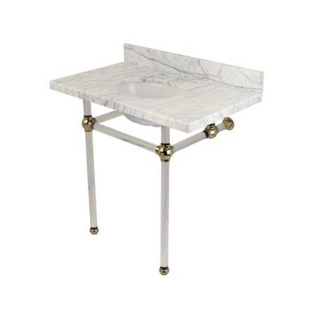 Fauceture 36X22 Marble Vanity Top W/ Acrylic Feet Combo, Marble/Nickel KVPB36MA6